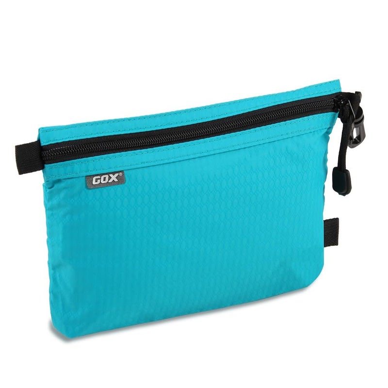 GOX Travel Toiletry Bag Carry On Zipper Pouch Cosmetic Kit Makeup Digital Bag Water Repellent Nylon Turquoise